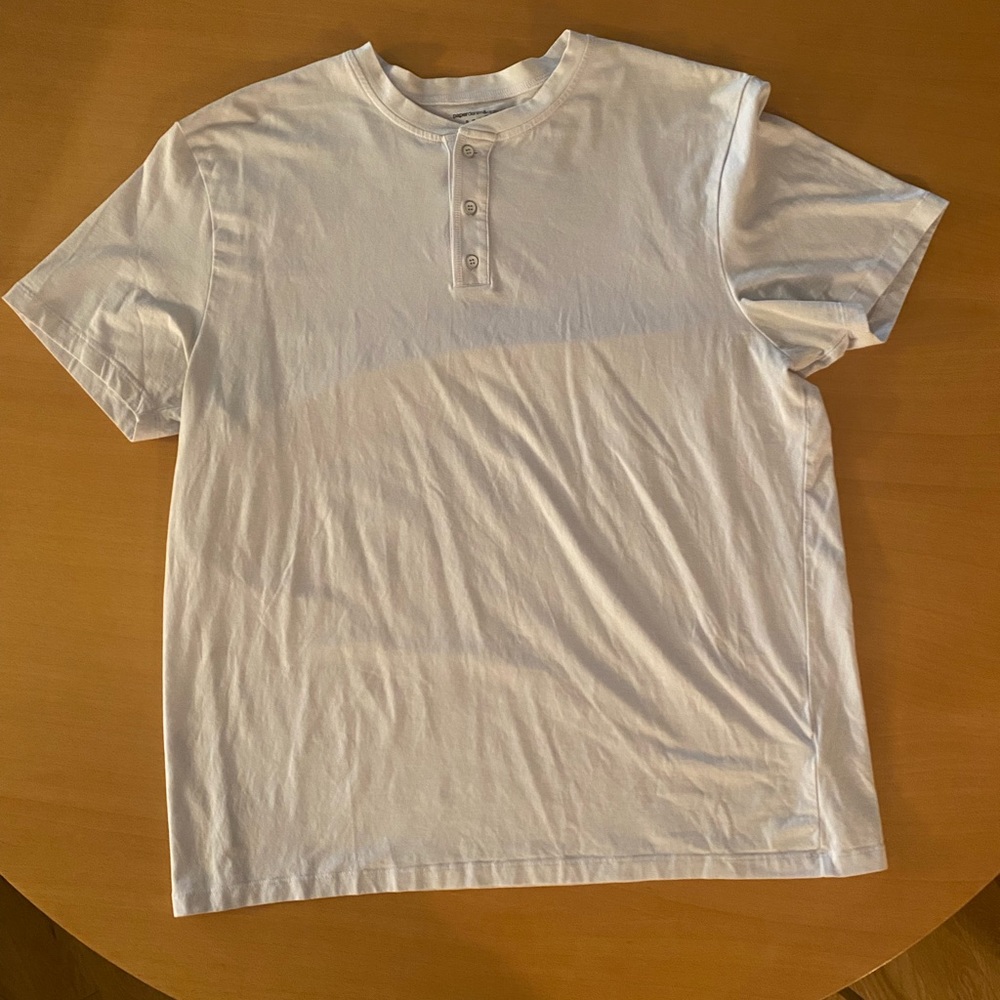 White Henley, athletic fit (stretchy material), XL